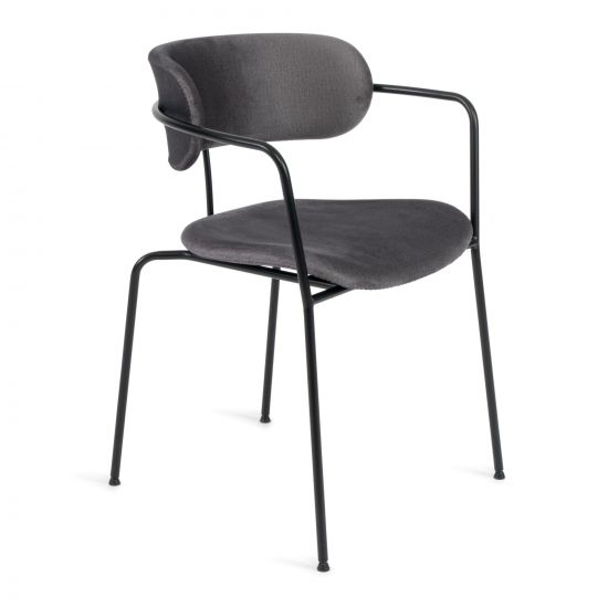 Кресло VAN HALLEN (mod. 2433S) ткань-металл, 54,5х53,5-76 см, высота до сиденья 46 см, серый-черный
