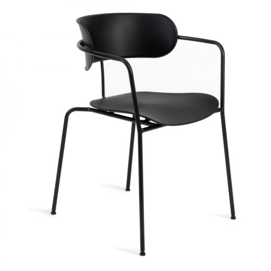 Кресло VAN HALLEN (mod. 2433) пластик-металл, 54,5х53,5х76 см, высота до сиденья 46 см, черный-черный