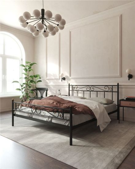 Кровать "Франческа" с изножьем (120х200-ноги металл-цвет Черный)