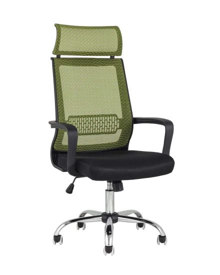 УТ000002365 | Компьютерное кресло | TopChairs Style офисное зеленое в обивке с сеткой