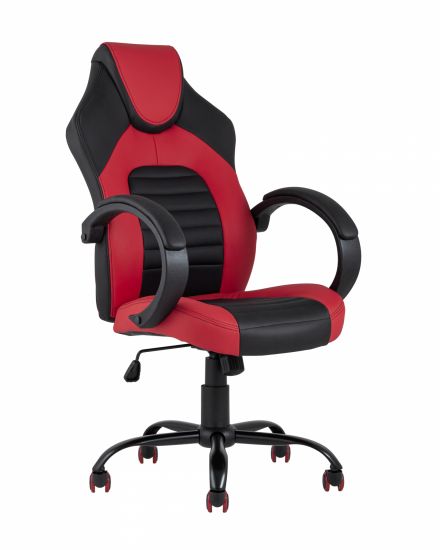 УТ000005411 | Игровое кресло | компьютерное TopChairs Racer Midi черно-красное геймерское
