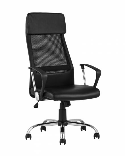УТ000005408 | Компьютерное кресло | TopChairs Bonus офисное черное в обивке из экокожи и сетки