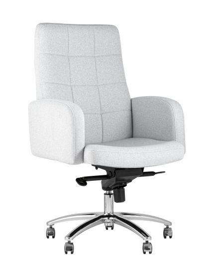 УТ000013291 | Компьютерное кресло | для руководителя Лансет светло-серый обивка микровелюр крестовина металл