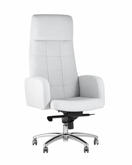 УТ000013288 | Компьютерное кресло | для руководителя Лестер светло-серый обивка микровелюр крестовина металл