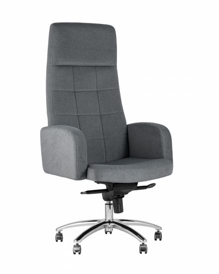 УТ000013290 | Компьютерное кресло | для руководителя Лестер темно-серый обивка микровелюр крестовина металл