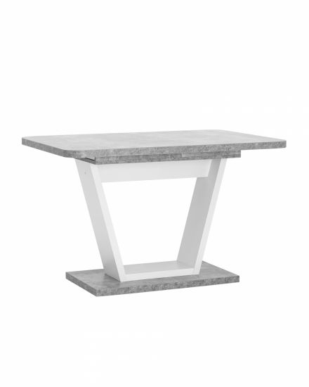 Стол Vector 120-160х80 бетон | белый