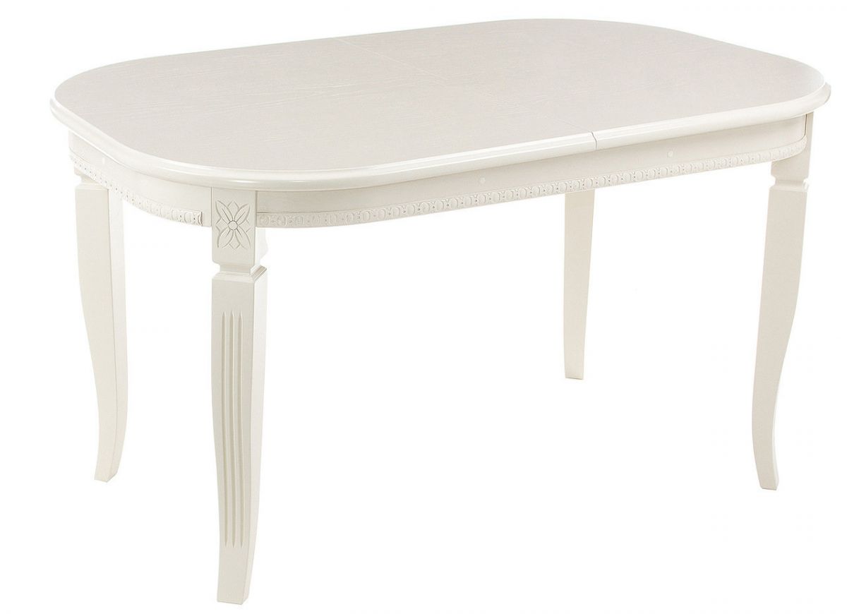 Стол из массива белый обеденный стол