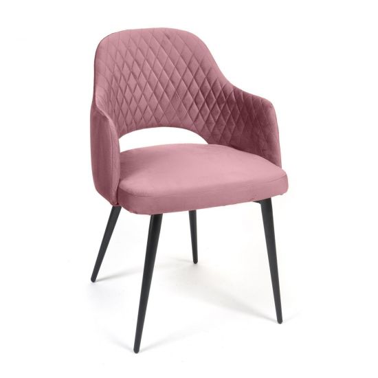 Кресло VALKYRIA (mod. 711) - 1 шт. в упаковке ткань-металл, 55х55х80 см, высота до сиденья 48 см, коралловый barkhat 15 -черный