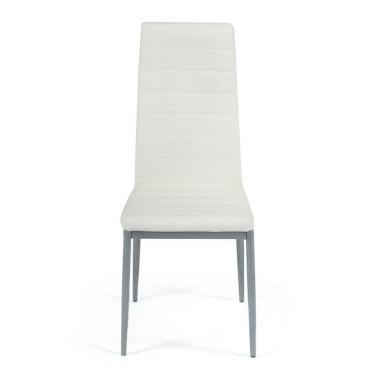 Стул Easy Chair (mod. 24) - 1 шт. в упаковке металл-экокожа, 40x42x95.5см, слоновая кость-серый
