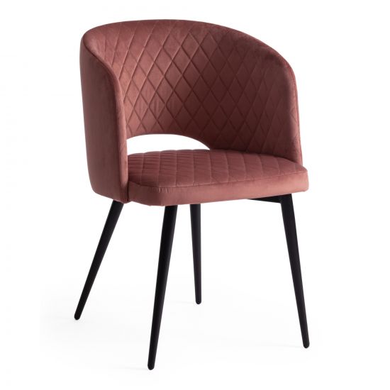 Кресло WIND (mod. 717) ткань-металл, 55х55х80 см, высота до сиденья 48 см, коралловый barkhat 15 -черный