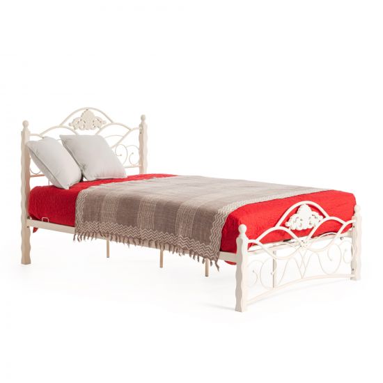 Кровать CANZONA Wood slat base дерево гевея-металл, 120*200 см (middle bed), Белый (butter white)