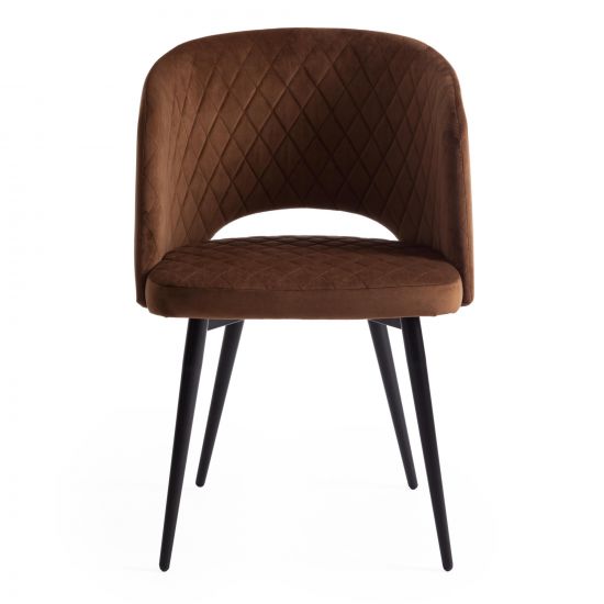 Кресло WIND (mod. 717) ткань-металл, 55х55х80 см, высота до сиденья 48 см, коричневый barkhat 11-черный