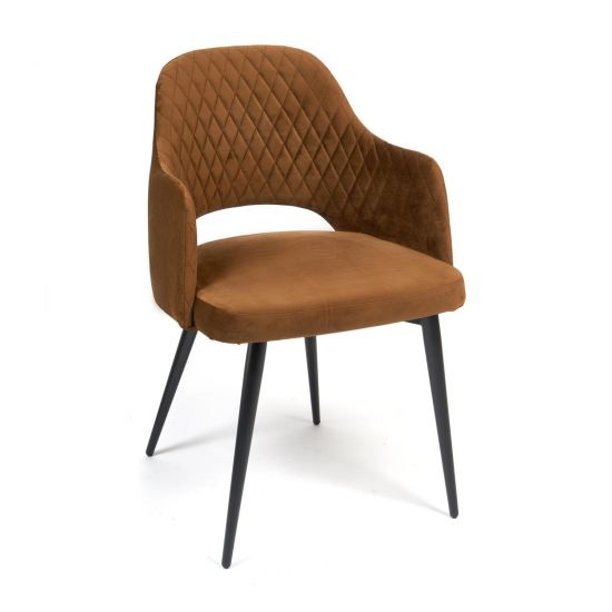 Кресло VALKYRIA (mod. 711) - 1 шт. в упаковке ткань-металл, 55х55х80 см, высота до сиденья 48 см, коричневый barkhat 11-черный