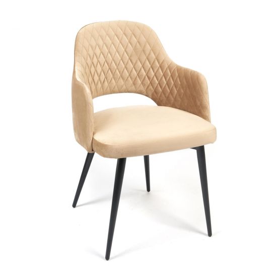 Кресло VALKYRIA (mod. 711) - 1 шт. в упаковке ткань-металл, 55х55х80 см, высота до сиденья 48 см, бежевый barkhat 5-черный