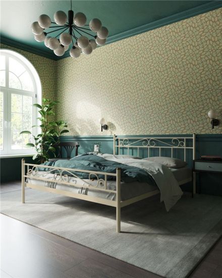 Кровать с изножьем "Франческа" (160х200-ноги металл-цвет Бежевый)