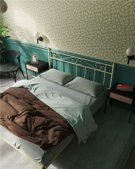 Кровать "Франческа" без изножья (160х200-ноги металл-цвет Бежевый)