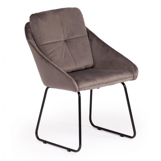 Кресло STAR (mod. CY-1919) вельвет-металл, 68 х 60 х 88 см , серый (HLR 24)-черный