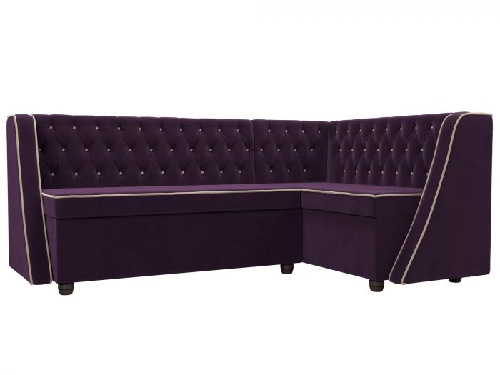 104591 Кухонный угловой диван Лофт | Велюр | Фиолетовый