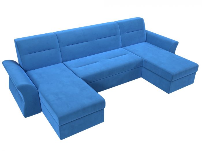 109297 П-образный диван Клайд | Велюр | Голубой