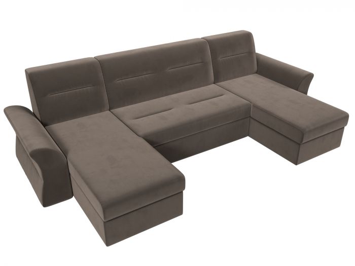109299 П-образный диван Клайд | Велюр | Коричневый