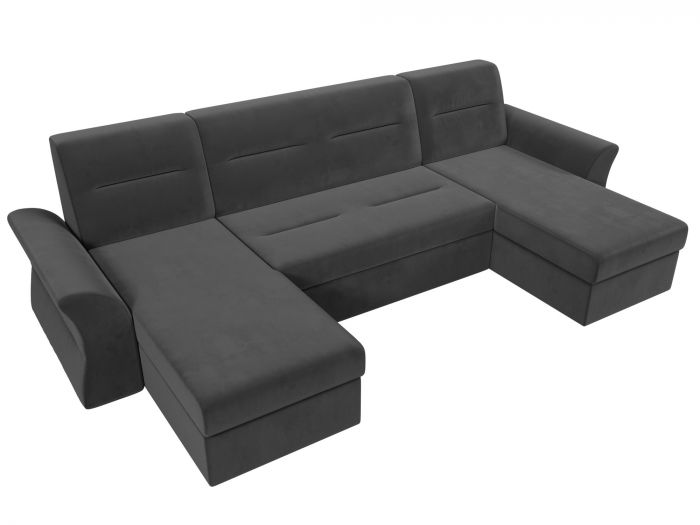 109300 П-образный диван Клайд | Велюр | Серый