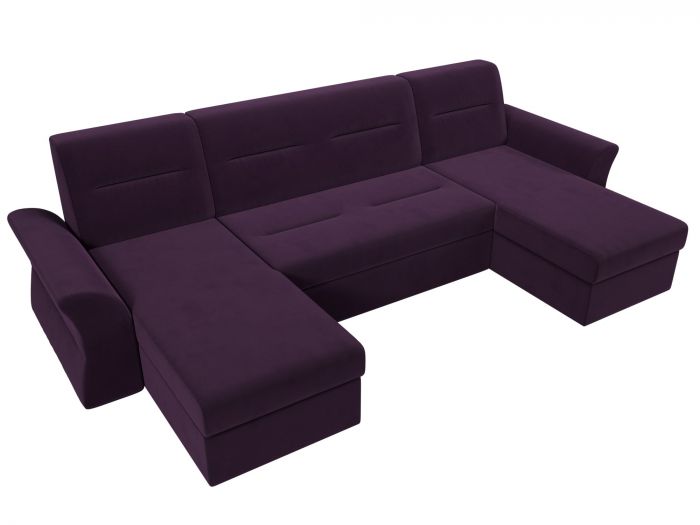 109301 П-образный диван Клайд | Велюр | Фиолетовый