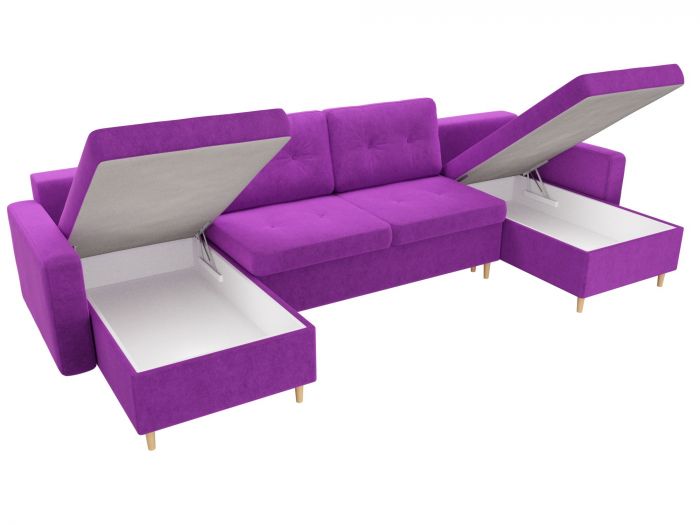 31560 П-образный диван Белфаст | Микровельвет | Фиолетовый