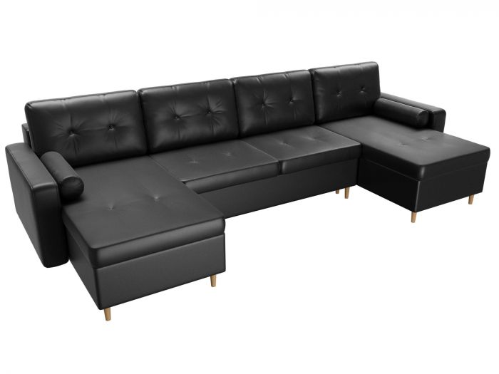 31565 П-образный диван Белфаст | Экокожа | Черный