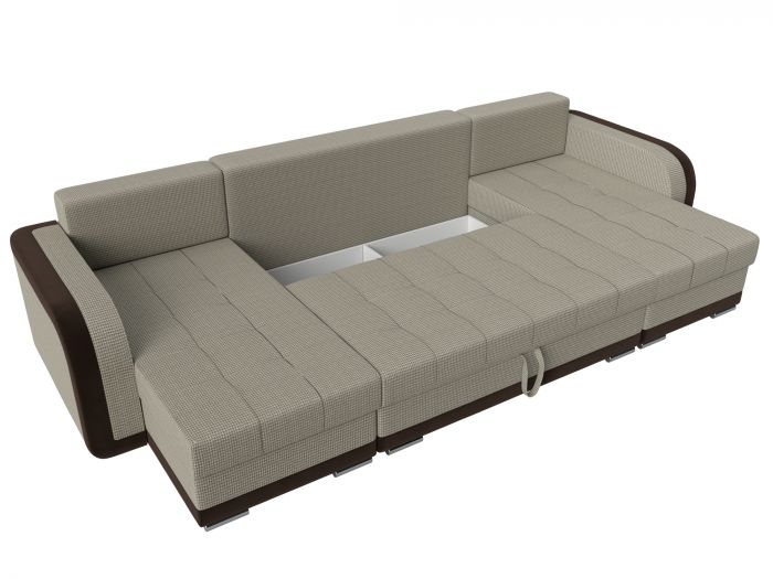 110024 П-образный диван Марсель | Корфу | Микровельвет | Корфу 02 | коричневый