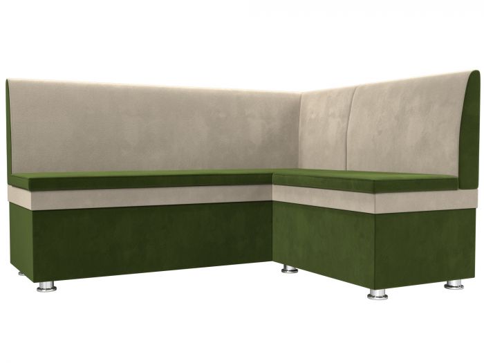 109616 Кухонный угловой диван Уют | Микровельвет | Зеленый | Бежевый