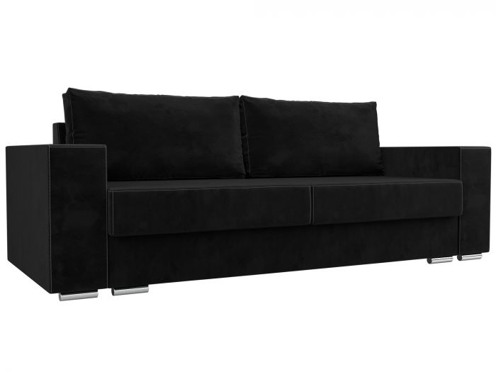 110071 Прямой диван Исланд | Велюр | Черный