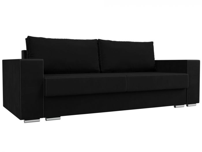 110080 Прямой диван Исланд | Микровельвет | Черный