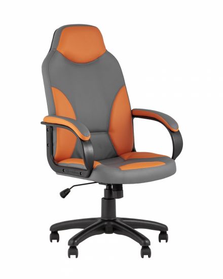 УТ000025619 | Компьютерное кресло | игровое Кронос экокожа серый-оранжевый крестовина пластик