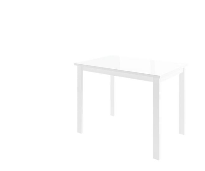 ГАББИ Стол раздвижной со стеклом 100(163)х70 см, Белый-Белый