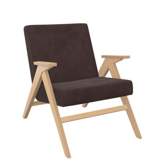 Кресло для отдыха Вест (Натуральное дерево, ткань Verona Wenge, кант Verona Wenge)