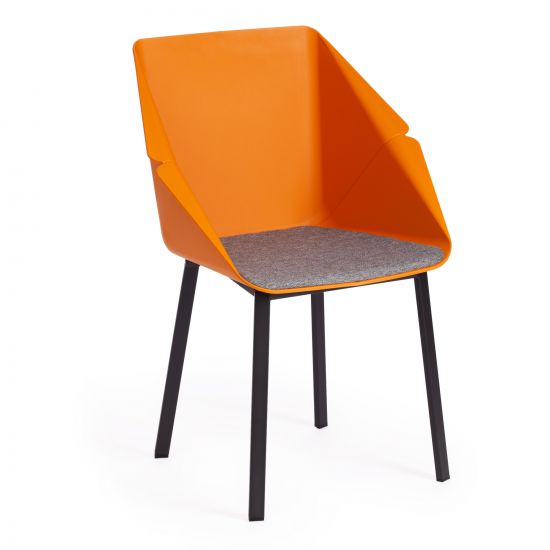 Стул DORO (mod. 8088) пластик-металл-ткань , 61,5 х 55 х 46 х 89 см , Orange (Оранжевый) 90988 - Grey (Серый) 1509