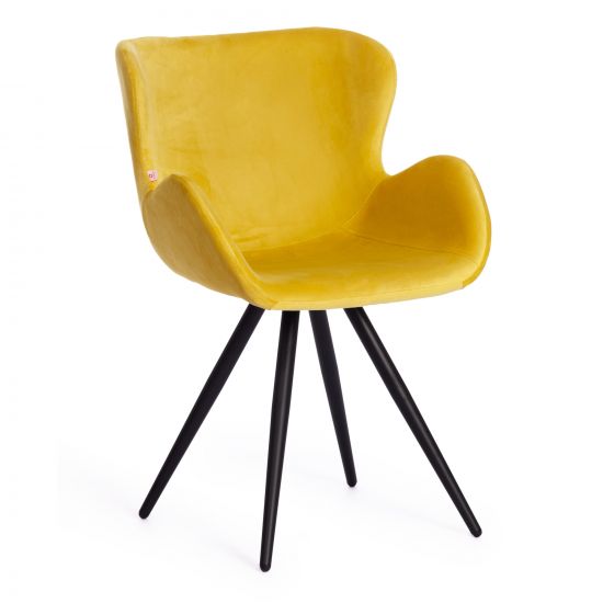 Кресло BOEING ( mod. 9120) металл-вельвет, 42x58x84.5x47см, желтый (HLR 40)-черный