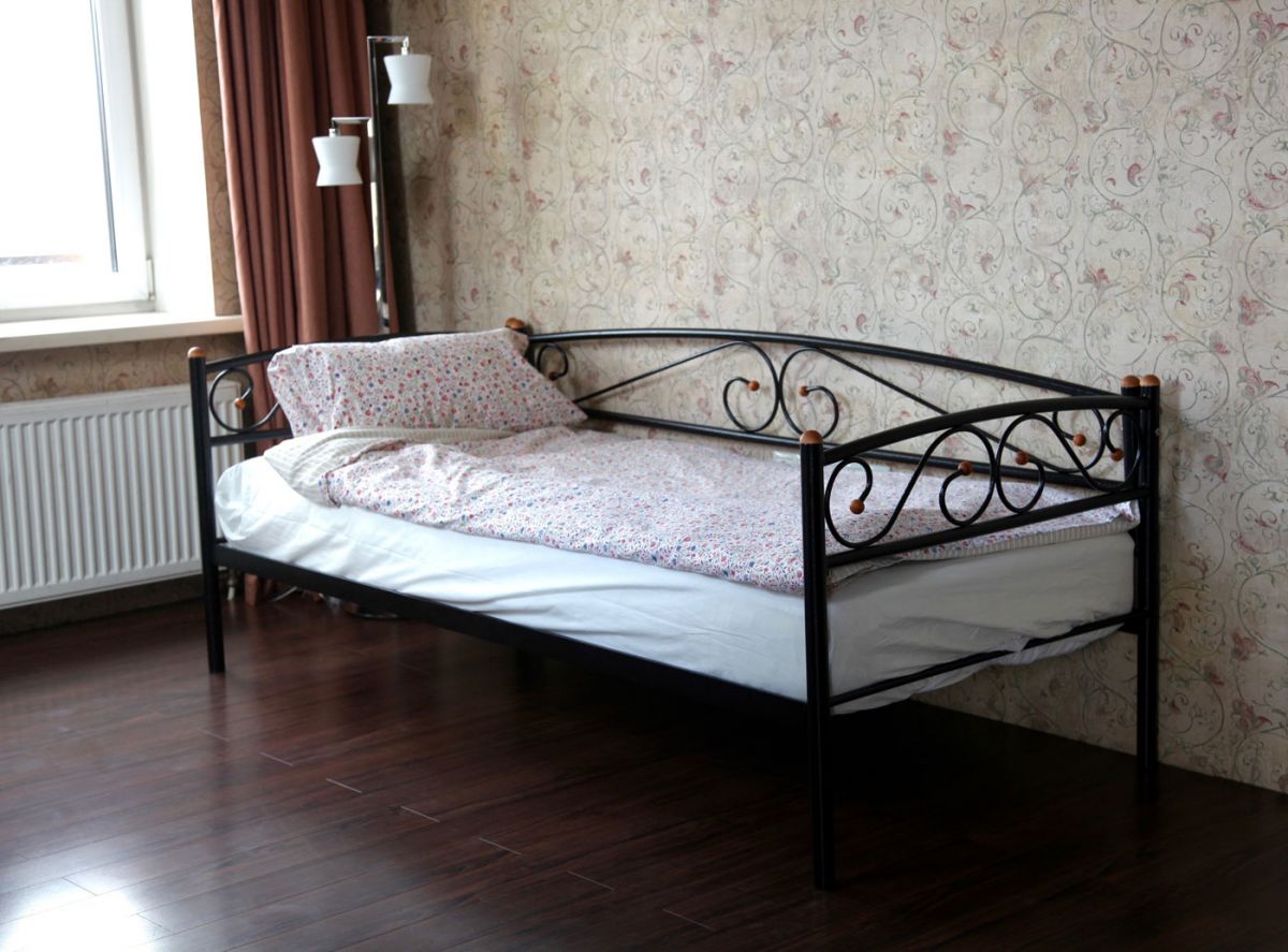 кровать металлическая односпальная 90х200 с матрасом