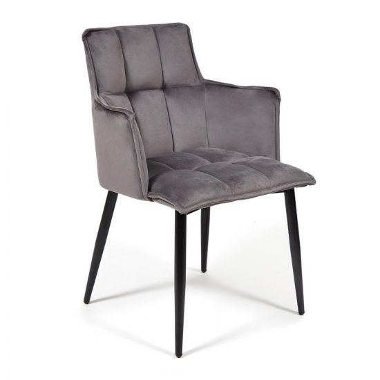 Кресло SASKIA (mod. 8283) - 1 шт. в упаковке металл-ткань, 55 х 61 х 85см, серый (G-062-40)-черный