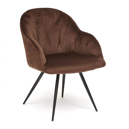 Кресло LIVORNO ( mod.1602 ) - 1 шт. в упаковке металл-ткань, 67х57х82см, коричневый вельвет
