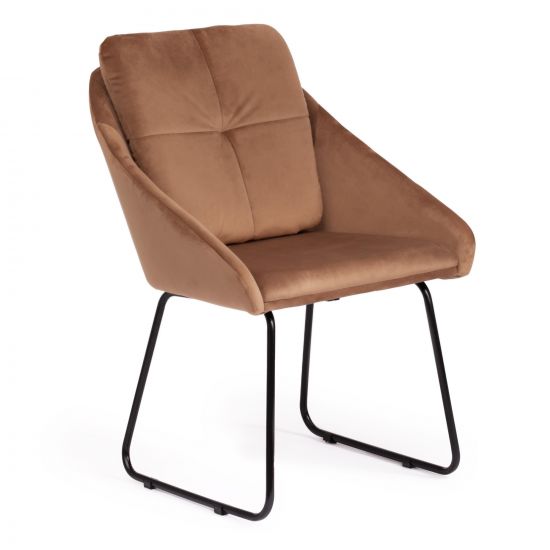 Кресло STAR (mod. CY-1919) - 1 шт. в упаковке вельвет-металл, 68 х 60 х 88 см , коричневый (HLR11)-черный
