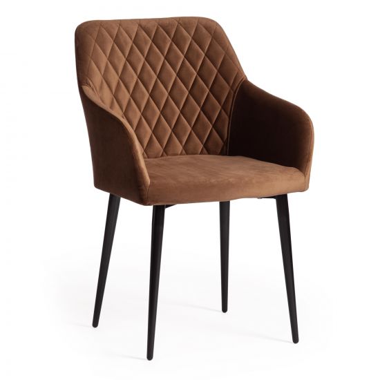 Кресло BREMO (mod. 708) - 1 шт. в упаковке ткань-металл, 58х55х83 см, высота до сиденья 48 см, коричневый barkhat 11-черный