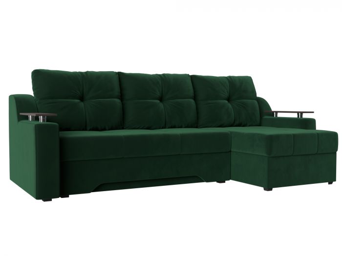 102705 Угловой диван Сенатор | Велюр | Зеленый