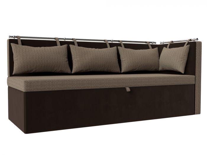 105034 Кухонный диван Метро с углом | Корфу | Микровельвет | Корфу 03 | коричневый