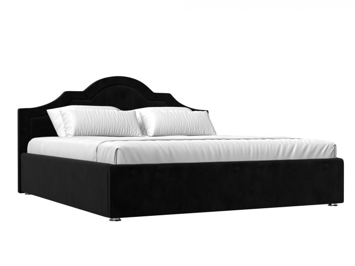 108350 Интерьерная кровать Афина 200 | Велюр | Черный