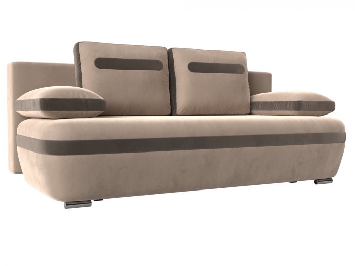 110632 Прямой диван Каир | Велюр | бежевый | коричневый