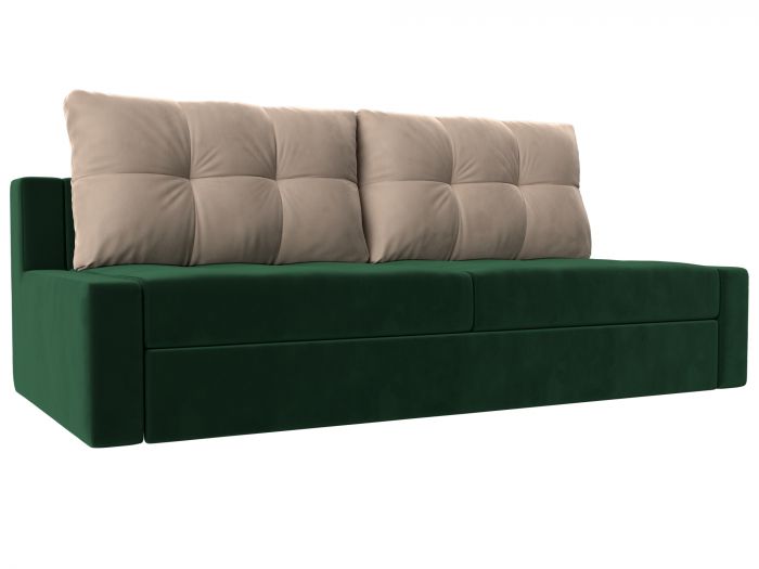 110994 Прямой диван Мартин | Велюр | Зеленый | Бежевый