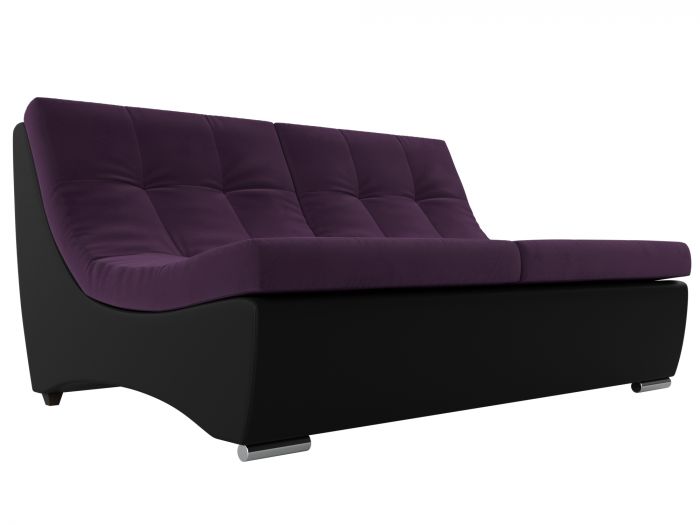 111478 Модуль Монреаль диван | Велюр | Экокожа | Фиолетовый | Черный