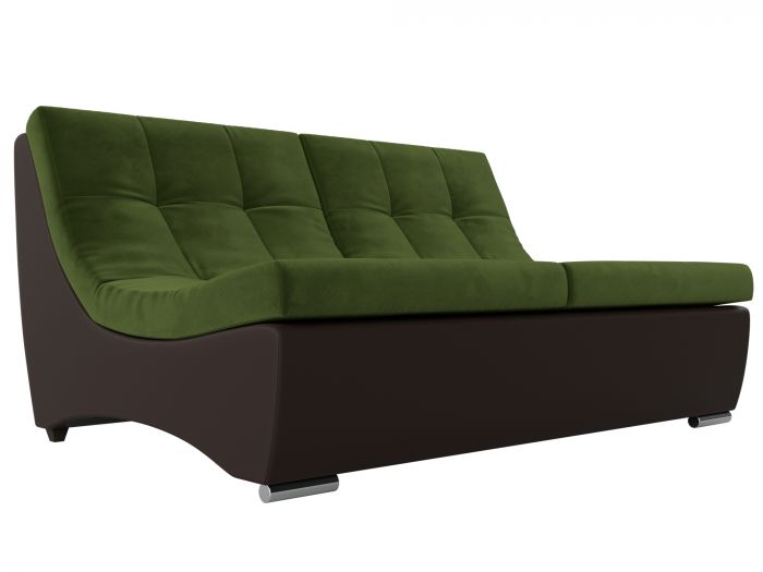 111484 Модуль Монреаль диван | Микровельвет | Экокожа | зеленый | коричневый