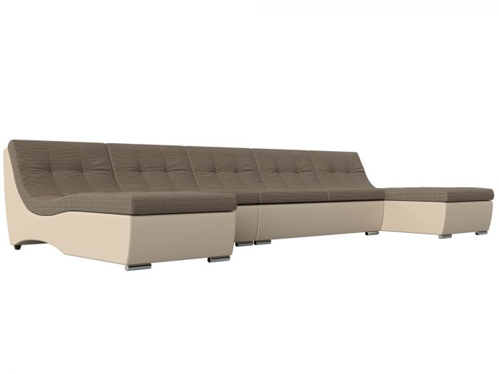 111546 П-образный модульный диван Монреаль Long | Корфу | экокожа | Корфу 03 | бежевый